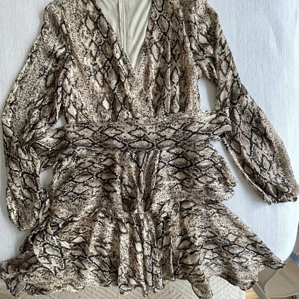 Pookie & Sebastian Snake Skin Print Dress